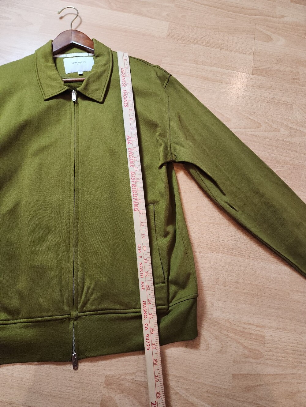 Norse Projects Andreas Track Jacket Zip Up Sweatshirt Olive Green 100% Cotton XL - Picture 9 of 16